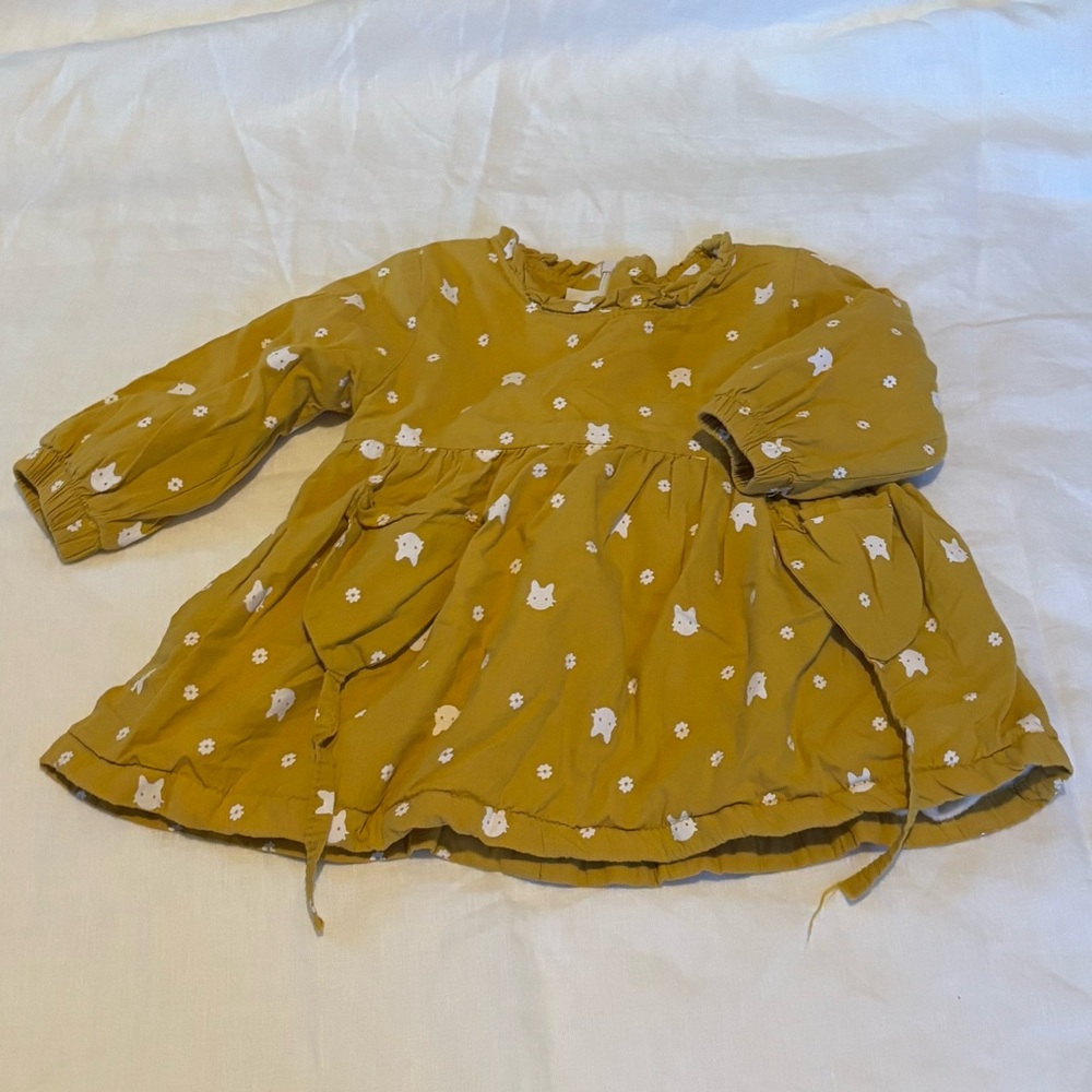 Winter Mustard Yellow Baby Dress